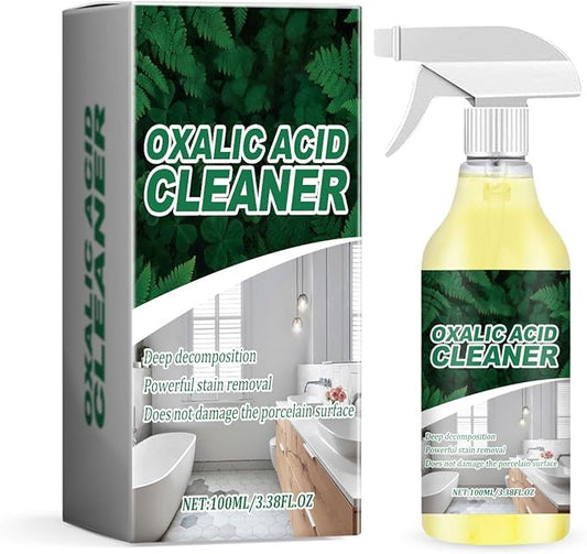 Oxalic Acid Cleaner Spray, Powerful Stain Removal for Toilet Bathroom, and Kitchen Floor Countertop, Multi-purpose(3.38 fl oz) (1)