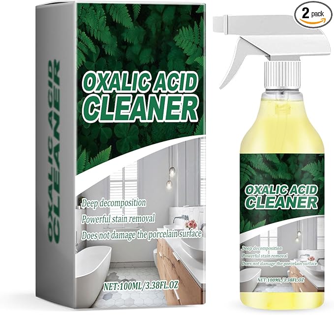 Oxalic Acid Cleaner Spray, Powerful Stain Removal for Toilet Bathroom, and Kitchen Floor Countertop, Multi-purpose(3.38 fl oz) (2)