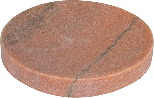 Creative Co-Op Marble Round Soapdish, Pink