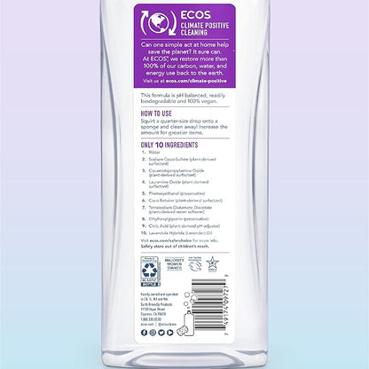 ECOS® Hypoallergenic Dish Soap, Natural Lavender, 25 Fl Oz (Pack of 2)