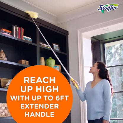 Swiffer Heavy Duty Dusters with Super Extender Handle, 6 Ft Handle, 1 Handle/4 Dusters, 4/Carton