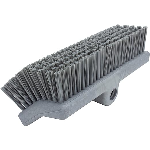 SPARTA 40423EC23 Plastic Floor Scrub Brush, Wall Brush, Equipment Brush With Nonabsorbent Bristles For Industrial Kitchens, Hospitals, Commercial Cleaning, 10 Inches, Gray
