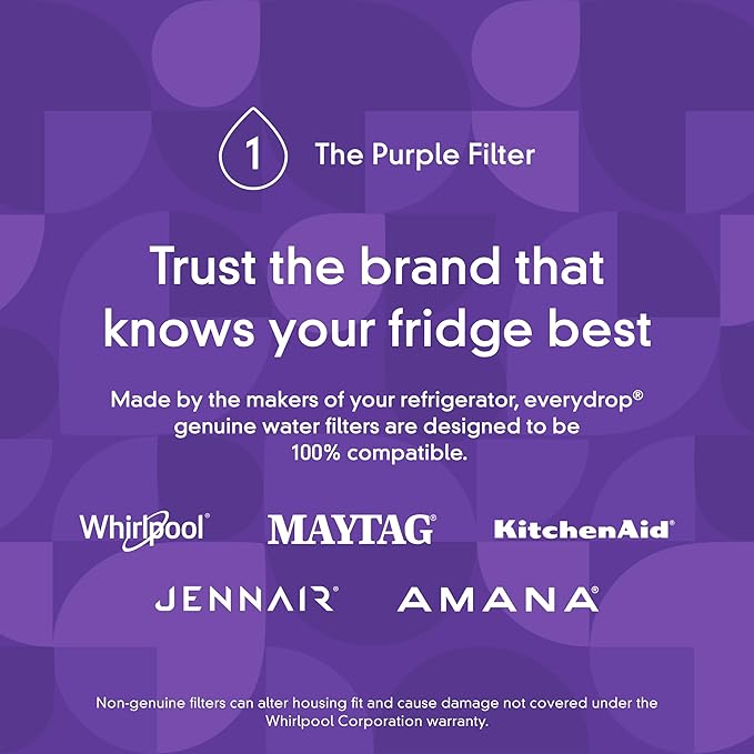 everydrop by Whirlpool Ice and Water Refrigerator Filter 1, EDR1RXD1, Single-Pack , Purple