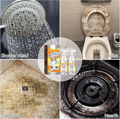 2PCS Kitchen foam Cleaner, Stubborn Stains Cleaner, Domestic Cooktops, All-purpose Kitchen Pots and Pan Cleanerrange Hoods, Kitchen Bubble Cleaner Spray, Grime and Grease, Cleanboss, 4 Fl.oz(120ml)