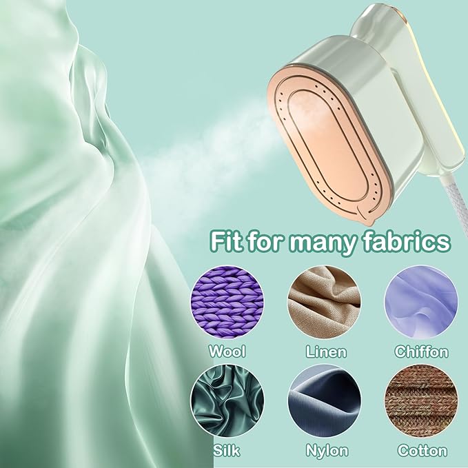 Travel Steamer Iron for Clothes Mini - Portable Ironing Machine Travel Small Size Portable Steamer Travel College Dorm Home Essentials (MintGreen)