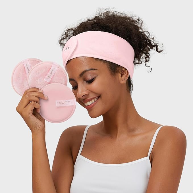 LUCE Makeup Remover Pads Reusable – First Velour Microfiber Makeup Remover Cloth, Eco-Friendly Washable Design, Ultra-Soft for All Skin Types