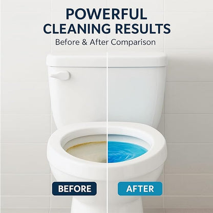 Automatic Toilet Bowl Cleaner Tablets, 10 Pack Long-Lasting Toilet Tank Cleaner for Bathroom, Blue Water Freshener, Prevents Stains & Odor, Safe for All Toilets - 10 Pack (Yellow+Blue)