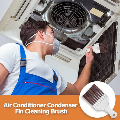 4 Pcs Brown Air Conditioner Condenser Cleaning Brush Ac Coil Cleaner Brush HVAC Refrigerator Coil Cleaning Brush