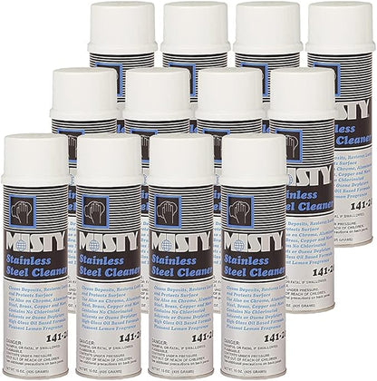 MISTY Heavy-Duty Stainless Steel Cleaner 15 oz Aero 1001541 (Case of 12) Pro Trusted Clean
