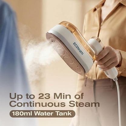 Steamer for Clothes & Iron 2 in 1, Portable Clothes Steamer Handheld & Travel Steam Iron for Clothes, 1200W 20s Fast Heat-Up, Foldable Design, 180ml Tank, 23 Min Steam, 120V Wrinkle Remover