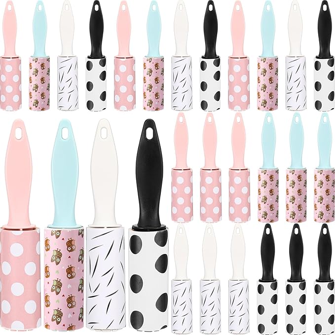 Hushee 36 Pcs Mini Lint Rollers for Pet Travel Size Clothes Roller Hair Lint Removers Sticky Tool for Clothes, Gift Bags, Pet Hair Removal