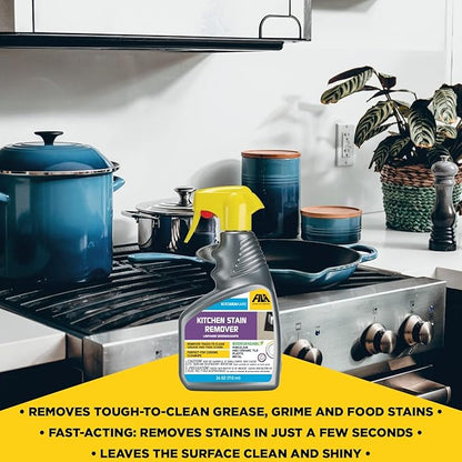 FILA Surface Care Solutions, KITCHENKARE, Heavy Duty Degreaser Cleaner for Kitchen, Grill, Oven, Fireplace; BBQ Cleaner Spray, Desengrasante de Cocina, Degreasing Detergent Bike Chain, 24OZ