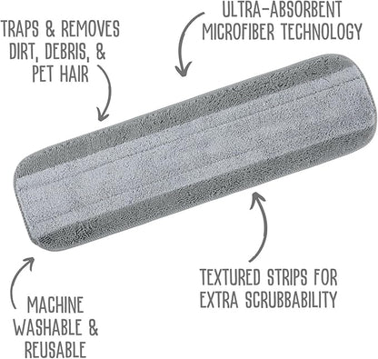 Quick Shine All-in-One Mop Kit 3 Pack Refill Microfiber Pads, 1 ea. of The Clean+Dust, Clean+Polish and Wet+Dry Pads