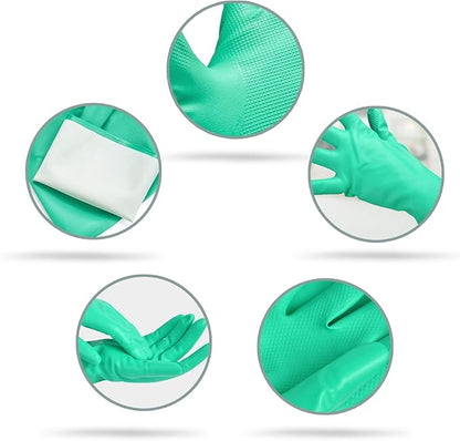 GAYISIC Reusable Kitchen Cleaning Gloves With Latex Free, Non-Slip Design Heavy Duty Gloves for Dishwashing 2 Pairs