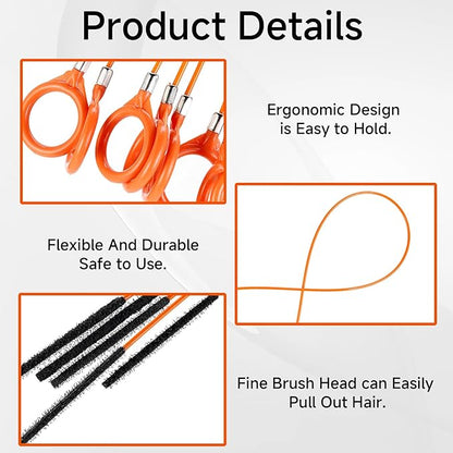 4Pcs 32 Inch Drain Snake Hair Clog Remover Tool Set, Long Flexible Anti-Break Plumbing Snake for Shower, Bathroom Sink, Tub and Pipe Drains, Easy Hair Catcher and Cleaner for Home Use