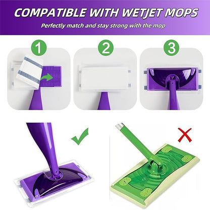 SUZZYVINE Mopping Pads Refills for Wet Jet Mop, Hardwood Floor Cleaner Spray Mop Pads, Wet Jet Mop Pads All Purpose Multi Surface Sweeping Refill 11.8" x 5.91", 30 Counts