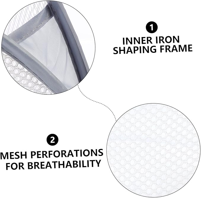 KOMBIUDA 2pcs Wall-mounted Storage Organizer Baskets for Clothes Lightweight and Breathable Hanging Laundry Hamper Collapsible Design for Space Saving Bedroom and Bathroom