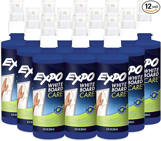EXPO Dry Erase Whiteboard Cleaning Spray, 8 oz. (Pack of 12)