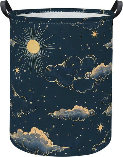 Baby Laundry Hamper kids laundry Basket Waterproof Storage Bin for Bedroom Toy Clothes Organizer Basket Woodland Animals Room Décor(Stars)