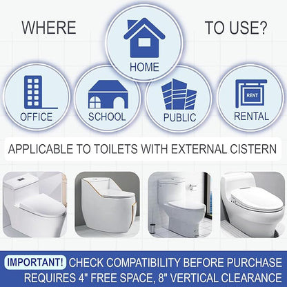 eHouse Automatic Toilet Cleaner with Refill — Flush-Activated Toilet Bowl Cleaner, Household Cleaning Solution - Toilet Cleaners for Hard Water, Removes Rust & Limescale, Fresh Lemon Scent.