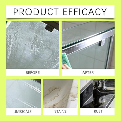 Hard Water Remover, Shower Cleaner for Shower, Glass, Toilet, Water Pipe, Limescale Buildup Remover All-Purpose Bathroom Cleaner for Glass, Shower Doors, Tiles, Toilet, Tub, Sink & Water Pipes