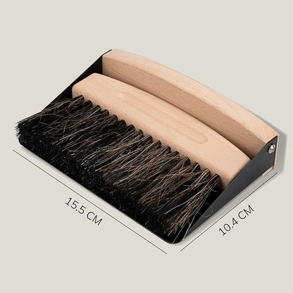 Bamboo Dust Pan & Brush Set, Portable Dustpan & Brush, Perfect For Household Cleaning, Sturdy & Effective Dust Pan, Bamboo Sweeping Brush - Mini