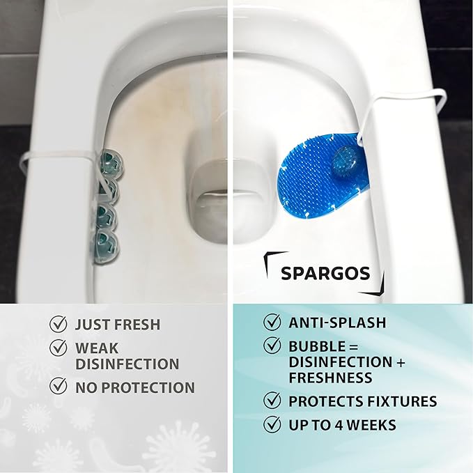 12-Pack Rim Hanger Toilet Bowl Cleaner & Urinal Screen All-in-One | Ocean Breeze Splash Guard | Each Lasts 7 Days (5-Month Supply) | Commercial & Home Deodorizer | Gloves Included