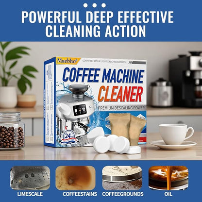 Coffee Maker Cleaner Garbage Disposal Cleaner - Includes 24PCS Coffee Maker Tablets and 24-Pack Garbage Disposal Tablets