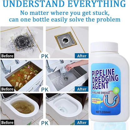 Drain cleaner, Pipeline Dredging Agent - 350ml Clog Remover | Fast-Acting, Drain Cleaner Powder, for Sinks, Showers & Toilets Kitchen Quick Cleaning