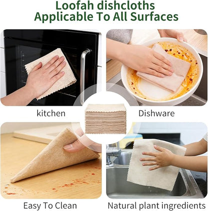 15 Pack Reusable Kitchen Rags for Counter, Made of Degradable and Compostable Loofah Fiber, 7.87"*7.87" Soft and Odor-Free, no Deformation, no Shrinkage After Drying