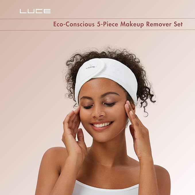 LUCE Makeup Remover Pads Reusable – First Velour Microfiber Makeup Remover Cloth, Eco-Friendly Washable Design, Ultra-Soft for All Skin Types