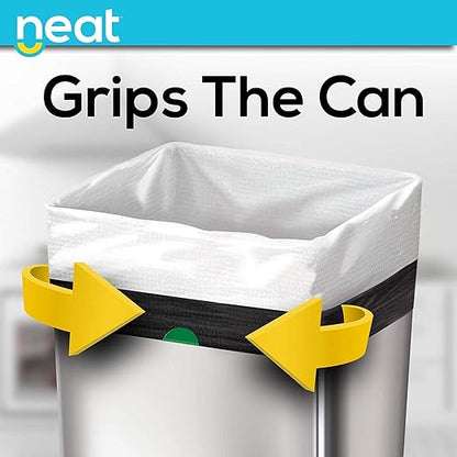 Neat Tall Kitchen 13 Gallon Drawstring Trash Bags - (MEGA 200 Count) - Triple Ply Fortified, Eco-Friendly 50% Recycled Material, Neutralize+ Odor Technology, Reversible Black and White Garbage Bags