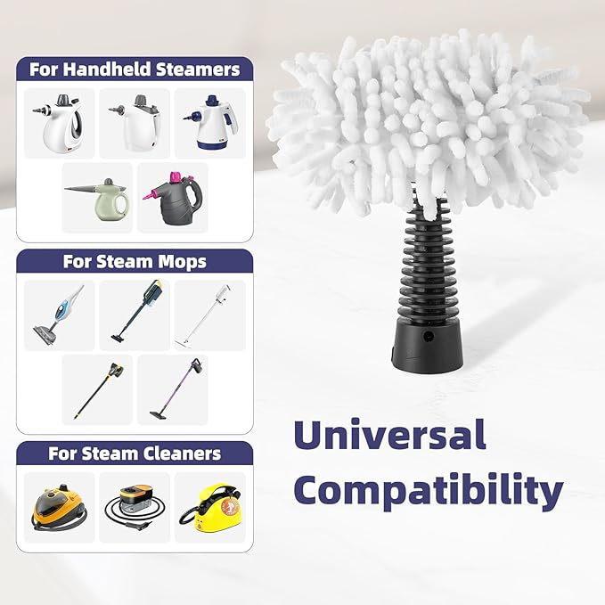 LOVECO 8 Pack Universal Steam Cleaner Accessories, Reusable Steam Shot Attachments, Steam Mop Pads, Handheld Steamer Washable Cloth - 8 Coral Cloths + Laundry Bag