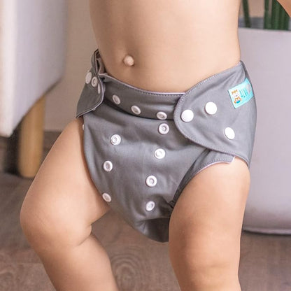 ALVABABY Baby Cloth Diaper 6 Pack with 12 Inserts One Size Cloth Diaper Covers Adjustable Washable Reusable for Baby Girls and Boys