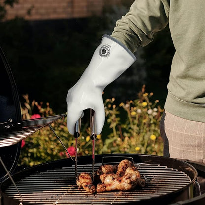 Silicone Oven Gloves, Heat Resistant Oven Gloves with Fingers, Kitchen Oven Mitts Smoker Barbecue Gloves for Baking, Grilling, Cooking, Food Grade, Waterproof (9)