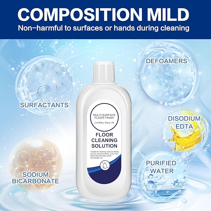 Multi-Surface Floor Cleaning Solution Compatible with Tineco Vacuum Mop, Cleaner Refill for All Mopping Robot Vacuums and Cordless Wet/Dry Mops (4 Bottle Pack, Original)