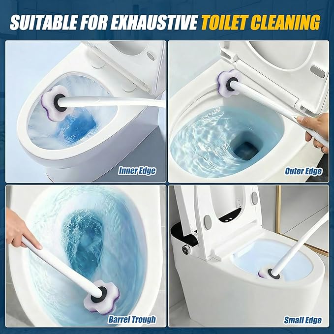 50PC Toilet Bowl Wand Refills, Replacement Heads for Bathroom Washroom Cleaning Pads, Disposable Toilet Brush Refills Compatible with Household Brushe Scrubber Cleaning Refill Lavender Breeze Purple