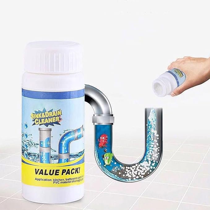 Sink and Drain Cleaner, Portable Powerful Pipe Cleaner, Cleaner Powder, Multi-Functional Foaming Pipe Unclogger, for Kitchen and Bathroom, Fast Acting Clog Remover (2)