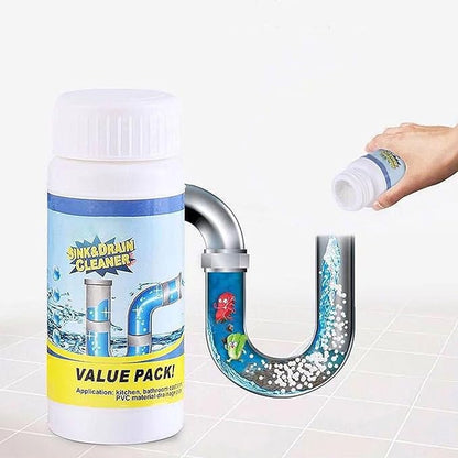 Sink and Drain Cleaner, Portable Powerful Pipe Cleaner, Cleaner Powder, Multi-Functional Foaming Pipe Unclogger, for Kitchen and Bathroom, Fast Acting Clog Remover (4)