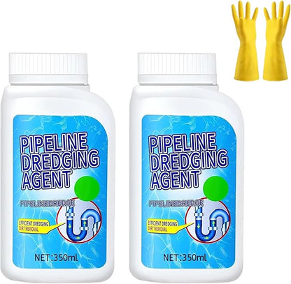Pipeline Dredging Agent Powder, 2025 Upgraded Powerful Pipe Dredging Agent, Drain Cleaner, Pipeline Dredging Agent for Kitchen, Bathroom, Sink Declogger, Kitchen Sink Drain and Pipe Cleaner (2Pcs)