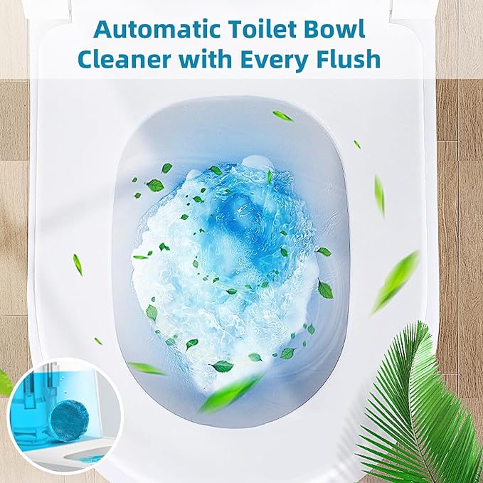 G · PEH Automatic Toilet Bowl Cleaners Tablets, Long Lasting Toilet Bowl Cleaners Tablets Blue Toilet Tank Cleaner Tablets for Freshening & Cleaning for Bathroom 60 Pack