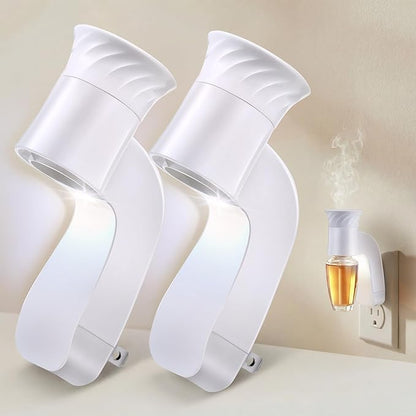 Saillong 2 Pack Wall Fragrance Plug with Night Light, Compatible with Bath & Body Works WallFlower Refills, ETL Certified, Rotatable Plug Design Fragrance Diffuser for Home & Office