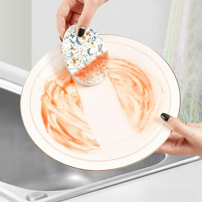 Buuterfly Kitchen Scrub Sponges, Pop-up Kitchen Cleaning Sponges Reusable Dish Washing Sponges for Bathroom Household Cleaning 3 Pack - Non Scratch Scrubber