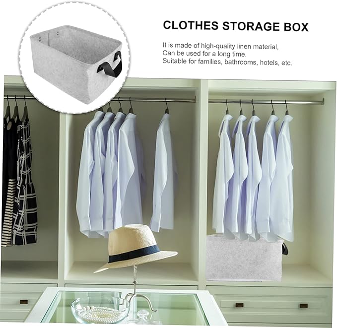 Hemobllo Collapsible Medium Felt Storage Basket for Laundry and Household Clothes Thick Container with Stable Upright Design Space Saving Organizer for Laundry