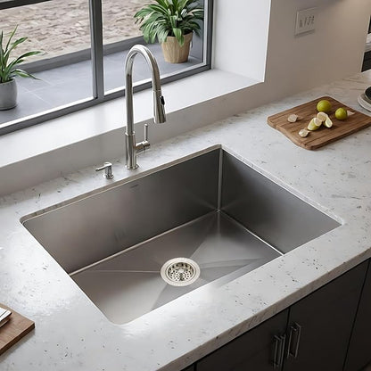 Westbrass A214-07 3-1/2" Post Style Large Kitchen Sink Basket Strainer, Satin Nickel