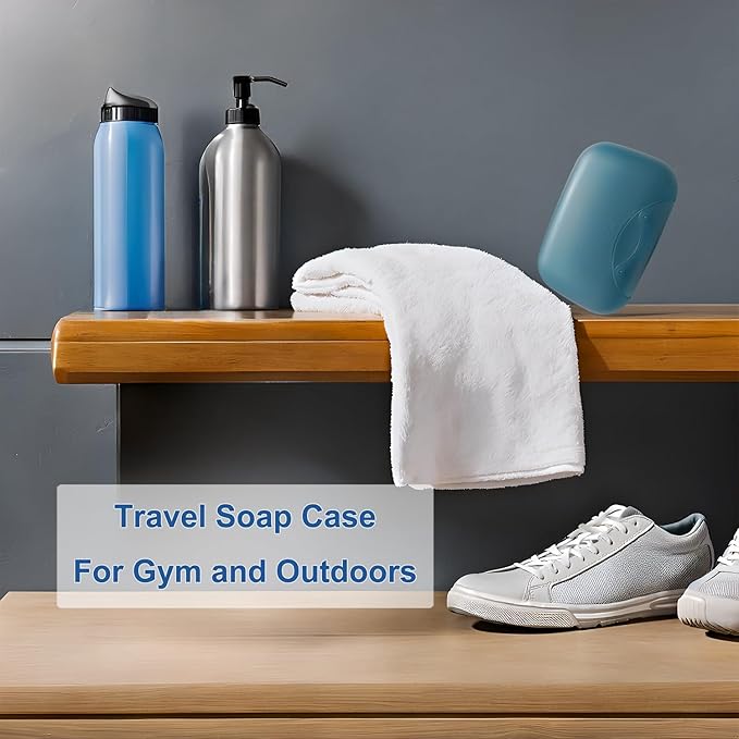 Travel Soap Holder Bar Soap Dish Shower Soap Saver Case Container Box for Bathroom Camping Gym Vonpri (Blue 3pack)