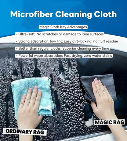Thickened Magic Cleaning Cloths - 5 Pack Premium, Streak/Lint/Scratch-Free for Cars, Ultra-Absorbent Reusable Rags for Screens, Glass, Windows, Kitchen & Mirror, Durable, Gray (11.8''x11.8'')