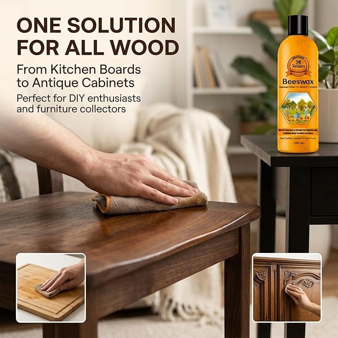 CARGEN Beeswax Furniture Wood Polish - Wood Seasoning Beeswax Oil for Wood Natural Wood Polish and Conditioner Restore A Finish 300ML.