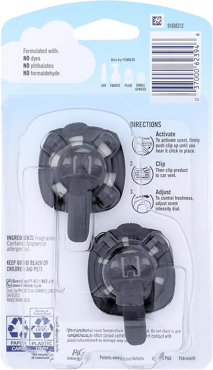 Febreze AUTO Air Freshener Vent Clip Ember, 07 oz. Car Vent Clip, Pack of 2 (EMBER)