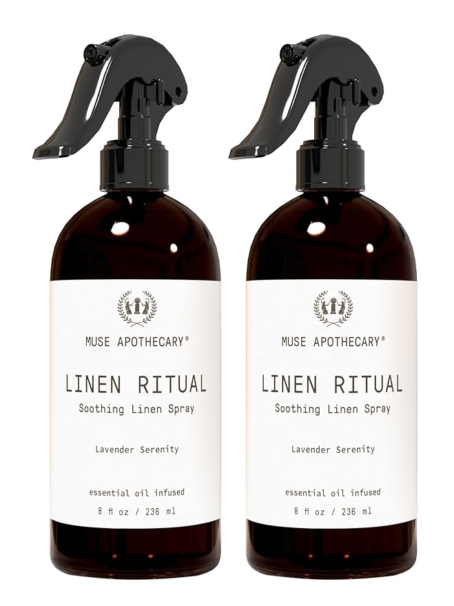 Muse Apothecary Linen Ritual - Aromatic, Soothing, and Relaxing Linen Spray for Bedding, Laundry and Fabric Spray Freshener - Infused with Aromatherapy Essential Oils - Lavender Serenity